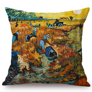 Vincent Van Gogh Inspired Cushion Covers 44X44Cm No Filling / The Red Vineyard Cushion Cover