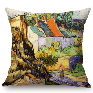Vincent Van Gogh Inspired Cushion Covers 44X44Cm No Filling / Houses In Auvers Cushion Cover