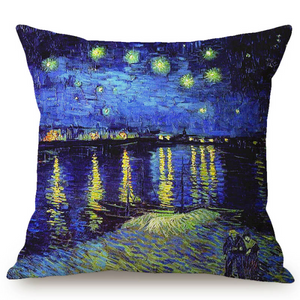 Vincent Van Gogh Inspired Cushion Covers 44X44Cm No Filling / Starry Night Over The Rhône Cushion