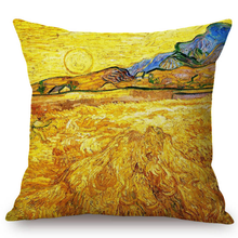 Load image into Gallery viewer, Vincent Van Gogh Inspired Cushion Covers 44X44Cm No Filling / Wheatfield With A Reaper Cushion Cover
