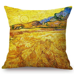 Vincent Van Gogh Inspired Cushion Covers 44X44Cm No Filling / Wheatfield With A Reaper Cushion Cover