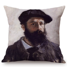 Load image into Gallery viewer, Claude Monet Inspired Cushion Covers Self-Portrait With A Beret Cushion Cover
