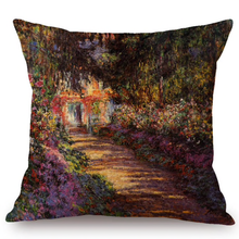 Load image into Gallery viewer, Claude Monet Inspired Cushion Covers A Pathway In Monets Garden Giverny Cushion Cover
