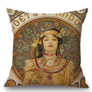 Alphonse Mucha Inspired Cushion Covers Chandon Cremont Imperial Cushion Cover