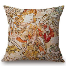 Load image into Gallery viewer, Alphonse Mucha Inspired Cushion Covers Ivy Cushion Cover
