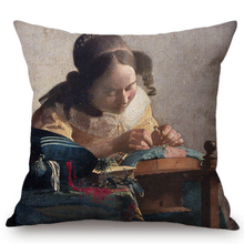 Load image into Gallery viewer, Johannes Vermeer Inspired Cushion Covers 2 Cushion Cover
