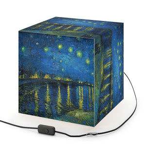Vincent van Gogh "Starry Nigh over the Rhone" Cube Lamp