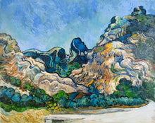 Load image into Gallery viewer, Mountains at Saint-Rémy hand-painted Van Gogh reproduction
