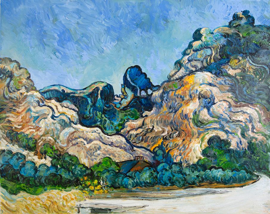 Mountains at Saint-Rémy hand-painted Van Gogh reproduction