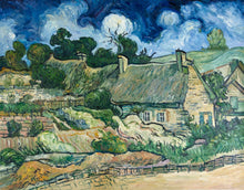Load image into Gallery viewer, Thatched Cottages at Cordeville hand-painted Van Gogh reproduction
