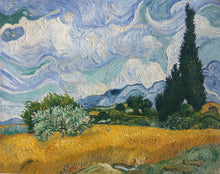 Load image into Gallery viewer, Wheat Field with Cypresses hand-painted Van Gogh reproduction
