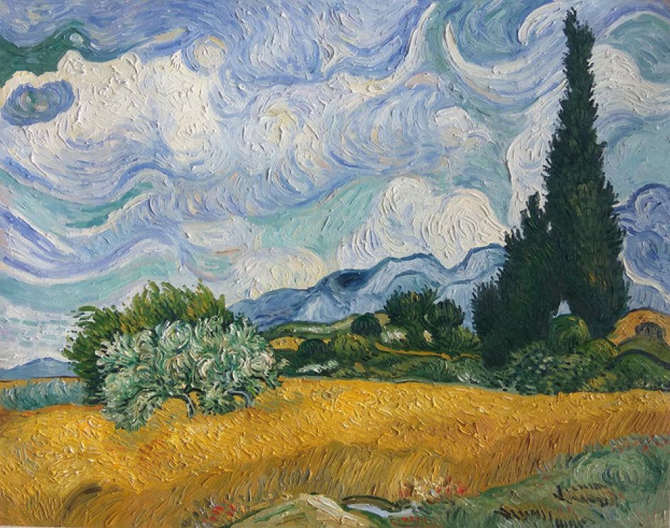 Wheat Field with Cypresses hand-painted Van Gogh reproduction