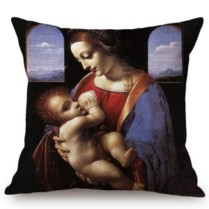 Leonardo Da Vinci Inspired Cushion Covers Madonna Litta Cushion Cover