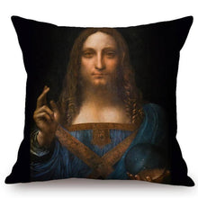 Load image into Gallery viewer, Leonardo Da Vinci Inspired Cushion Covers Salvator Mundi Cushion Cover
