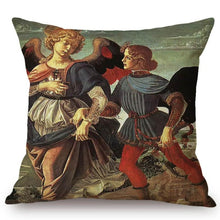 Load image into Gallery viewer, Leonardo Da Vinci Inspired Cushion Covers Tobias And The Angel Cushion Cover
