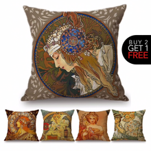 Load image into Gallery viewer, Alphonse Mucha Inspired Cushion Covers
