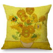 Load image into Gallery viewer, Vincent Van Gogh Inspired Cushion Covers 44X44Cm No Filling / Sunflowers Cushion Cover
