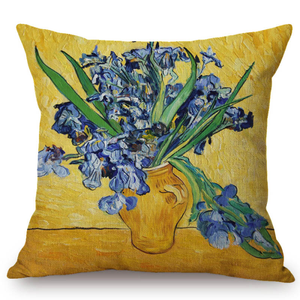 Vincent Van Gogh Inspired Cushion Covers 44X44Cm No Filling / Vase With Irises Cushion Cover