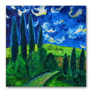 Cypressi Blu painting by Chiara Magni