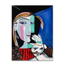 Load image into Gallery viewer, Marie Therese&#39;s Portrait with Cat painting by Cynthia Castejón
