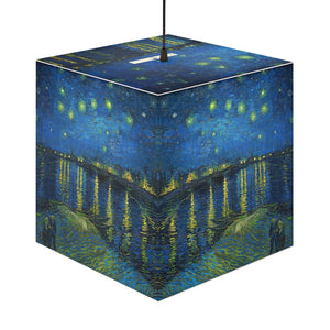 Vincent van Gogh "Starry Nigh over the Rhone" Cube Lamp