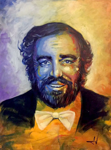 Luciano Pavarotti painting by JV Fiori
