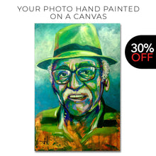 Load image into Gallery viewer, Your portrait photo hand-painted in acrylics on canvas

