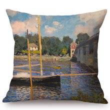 Load image into Gallery viewer, Claude Monet Inspired Cushion Covers Bridge At Argenteuil Cushion Cover
