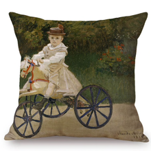 Load image into Gallery viewer, Claude Monet Inspired Cushion Covers Jean On His Hobby Horse Cushion Cover
