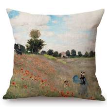 Load image into Gallery viewer, Claude Monet Inspired Cushion Covers Poppy Field In Argenteuil Cushion Cover
