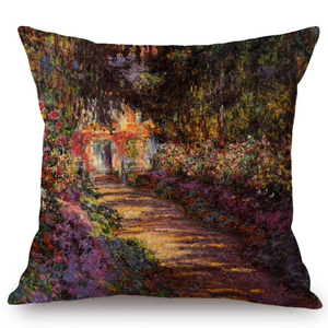 Claude Monet Inspired Cushion Covers A Pathway In Monets Garden Giverny Cushion Cover