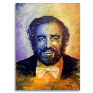 Luciano Pavarotti painting by JV Fiori
