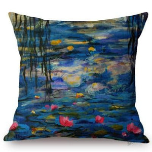 Claude Monet Inspired Cushion Covers Water Lilies(Variation) Cushion Cover