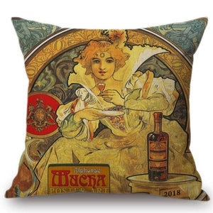 Alphonse Mucha Inspired Cushion Covers Fox Land Jamaica Rum Cushion Cover