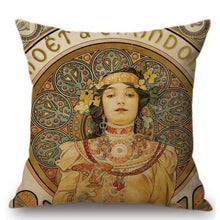 Load image into Gallery viewer, Alphonse Mucha Inspired Cushion Covers Chandon Cremont Imperial Cushion Cover
