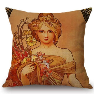 Alphonse Mucha Inspired Cushion Covers The Seasons Spring Cushion Cover