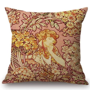 Alphonse Mucha Inspired Cushion Covers Cushion Cover