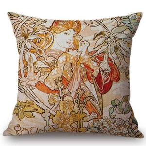 Alphonse Mucha Inspired Cushion Covers Ivy Cushion Cover