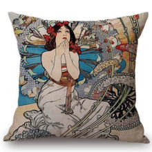 Load image into Gallery viewer, Alphonse Mucha Inspired Cushion Covers Monaco Monte Carlo Cushion Cover
